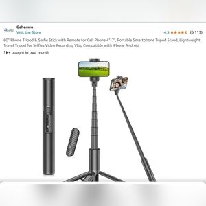 60" Phone Tripod & Selfie Stick with Remote